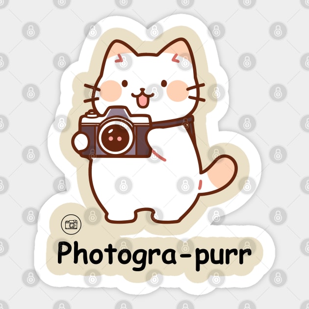 Photogra-purr Funny Photographer Cat Puns Sticker by Syntax Wear